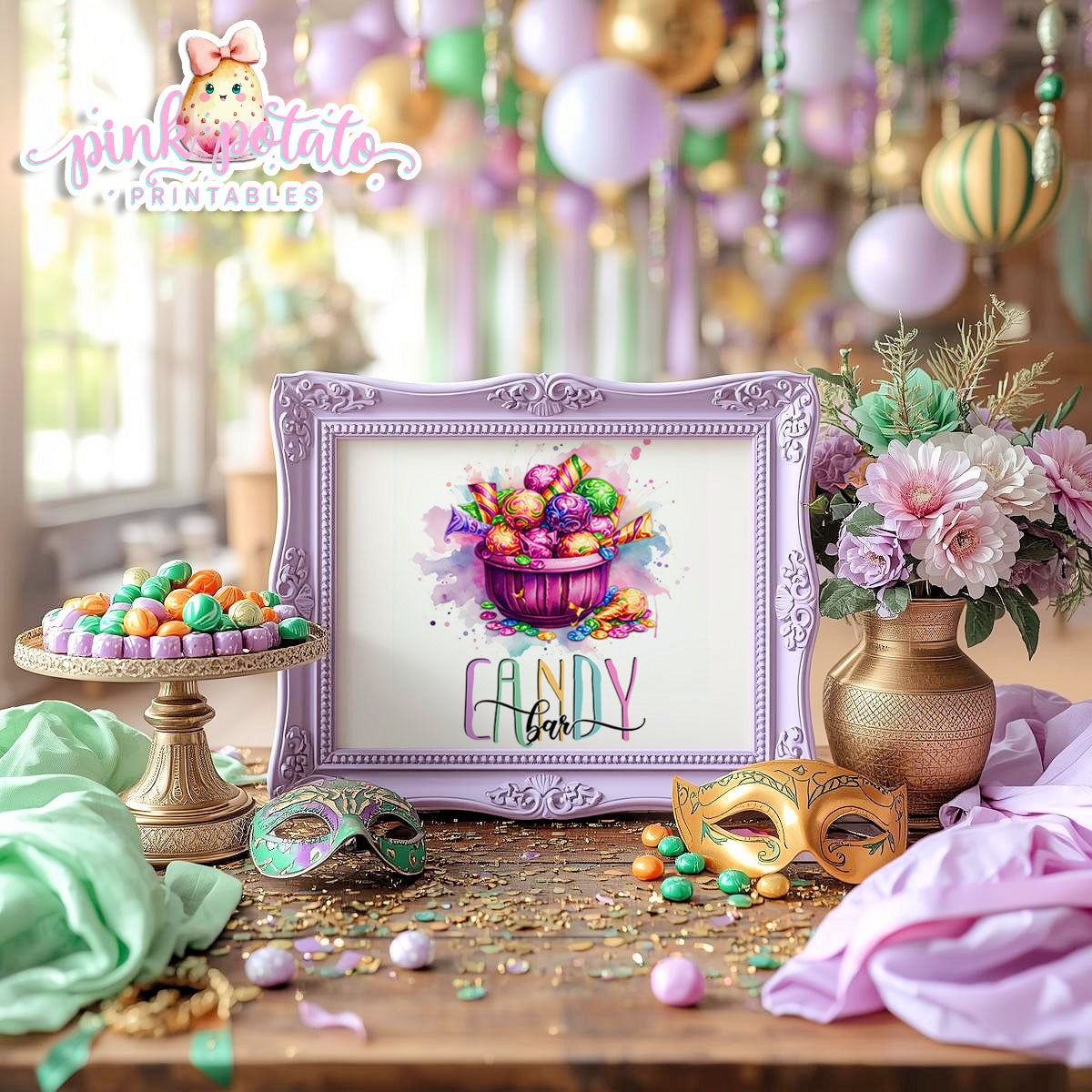 Mardi Gras-Party Signs-Dessert Table Sign-Cupcake Bar Sign-Candy Bar Sign-Mardi Gras Theme-Fat Tuesday-Party Printable-Digi-INSTANT DOWNLOAD