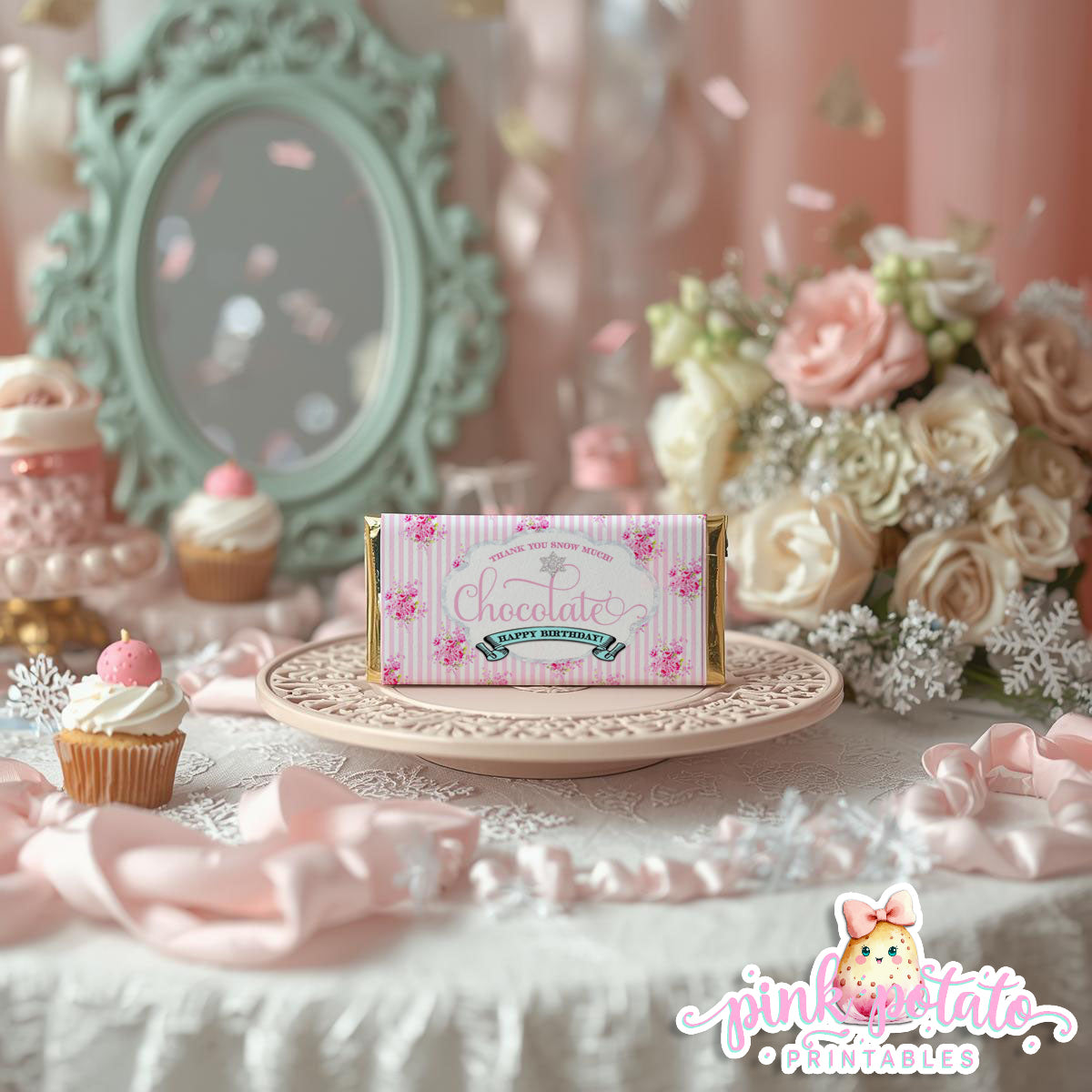 Winter One-derland-Candy Kisses & Chocolate Bar Wraps-Onederland-First Birthday-Party Printable-Birthday-Decorations-INSTANT DOWNLOAD