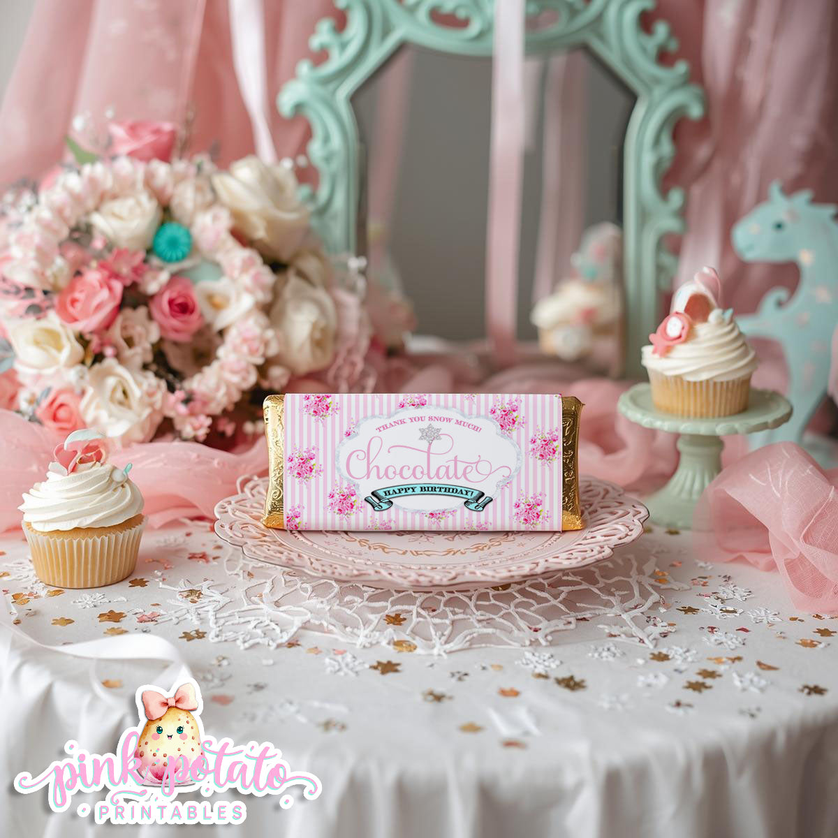 Winter One-derland-Candy Kisses & Chocolate Bar Wraps-Onederland-First Birthday-Party Printable-Birthday-Decorations-INSTANT DOWNLOAD