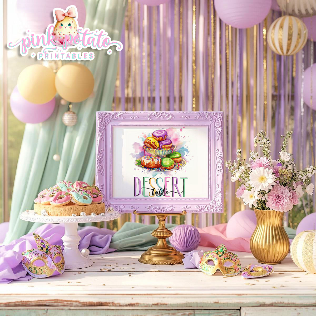 Mardi Gras-Party Signs-Dessert Table Sign-Cupcake Bar Sign-Candy Bar Sign-Mardi Gras Theme-Fat Tuesday-Party Printable-Digi-INSTANT DOWNLOAD