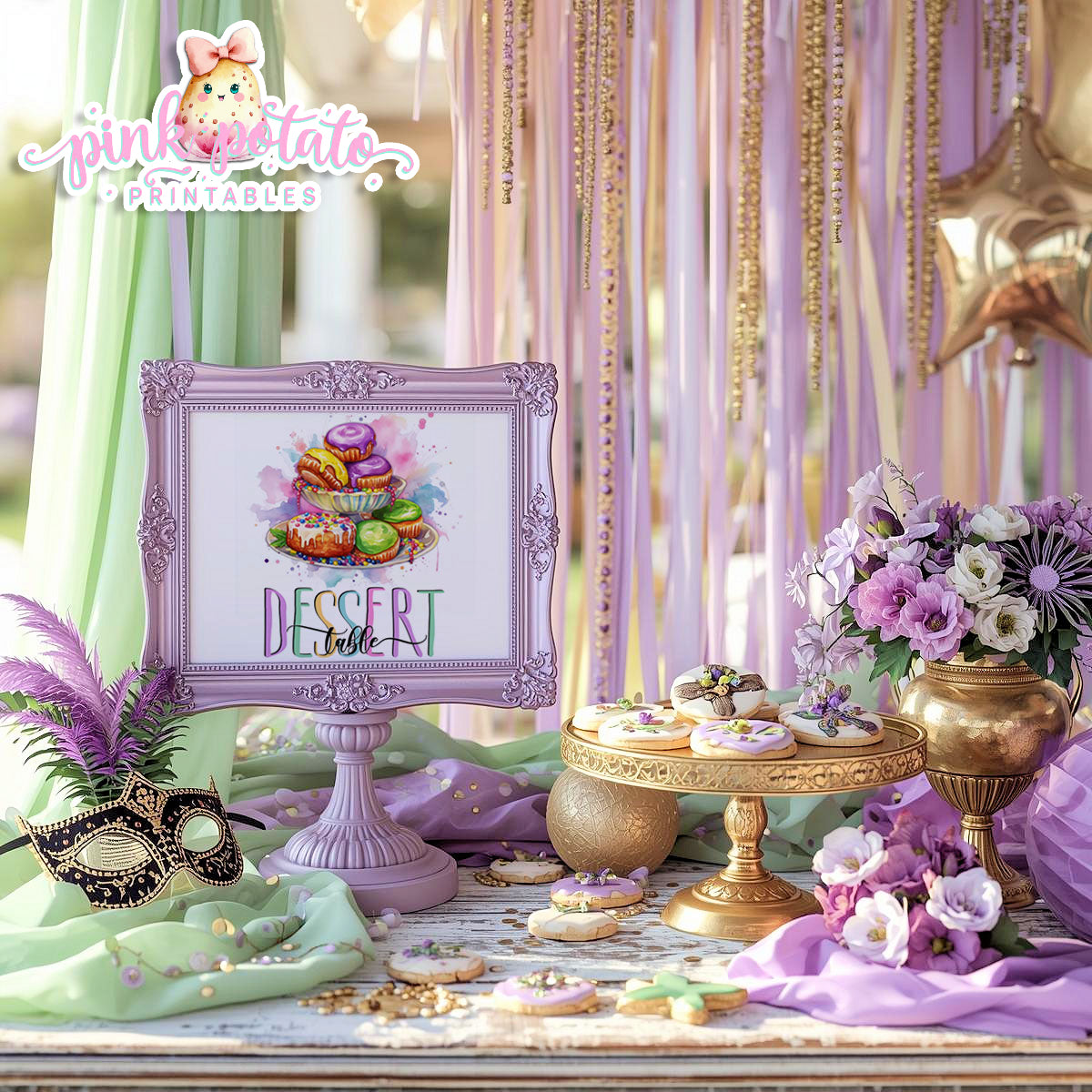 Mardi Gras-Party Signs-Dessert Table Sign-Cupcake Bar Sign-Candy Bar Sign-Mardi Gras Theme-Fat Tuesday-Party Printable-Digi-INSTANT DOWNLOAD