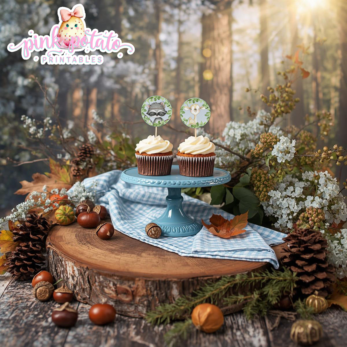 Woodland Thanksgiving-Full Party Printable-Buffet Signs-Thanksgiving Party-Water Bottle Labels-Chocolate Bar Wraps-Holiday-INSTANT DOWNLOAD