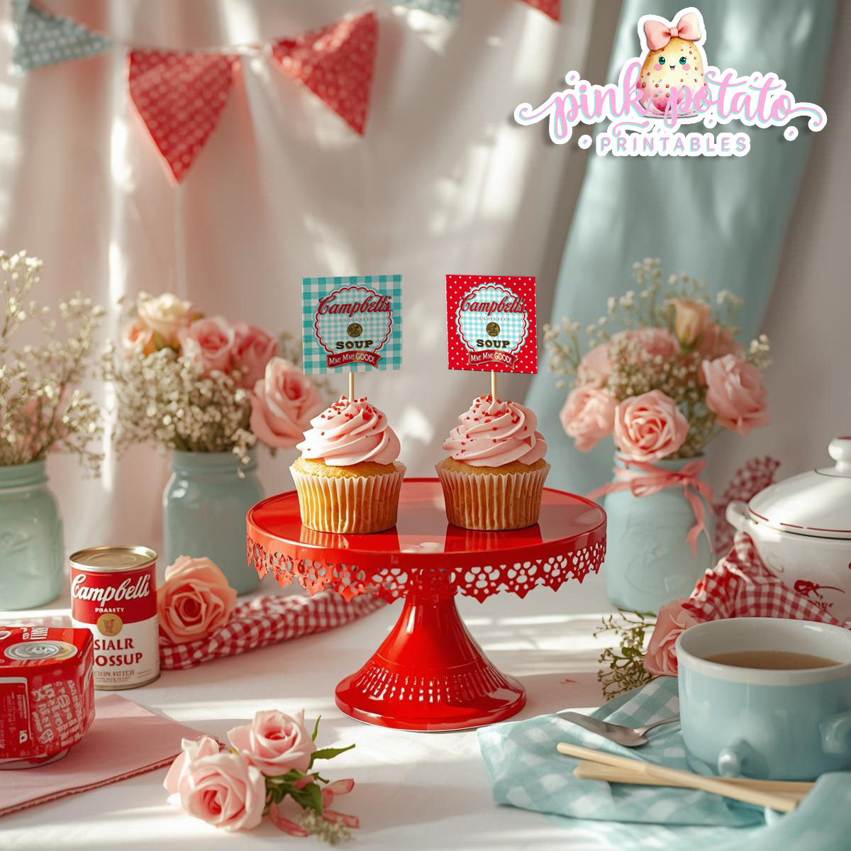 Soups On-Soup Swap-Cupcake Topper-Cupcake Wrappers-Soup Exchange-Soup Theme-Soup Party Printable-Digital-INSTANT DOWNLOAD