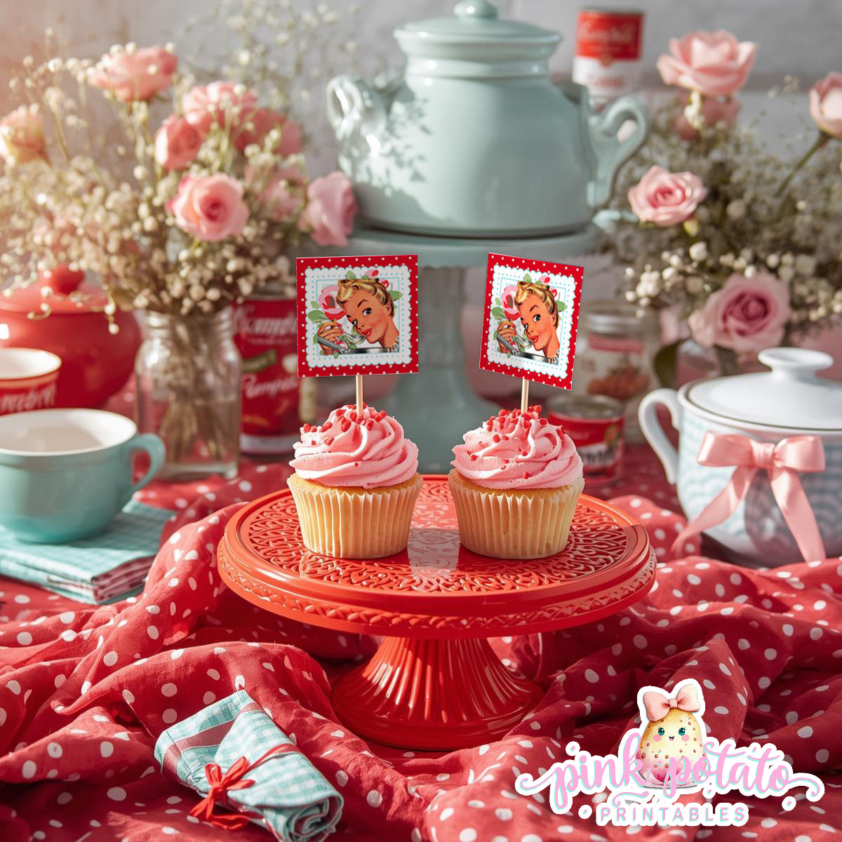 Soups On-Soup Swap-Cupcake Topper-Cupcake Wrappers-Soup Exchange-Soup Theme-Soup Party Printable-Digital-INSTANT DOWNLOAD