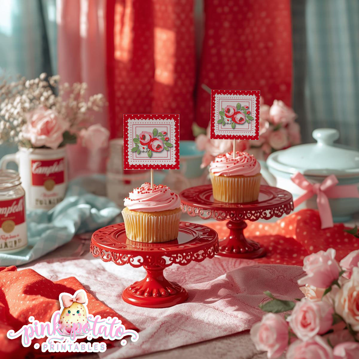 Soups On-Soup Swap-Cupcake Topper-Cupcake Wrappers-Soup Exchange-Soup Theme-Soup Party Printable-Digital-INSTANT DOWNLOAD