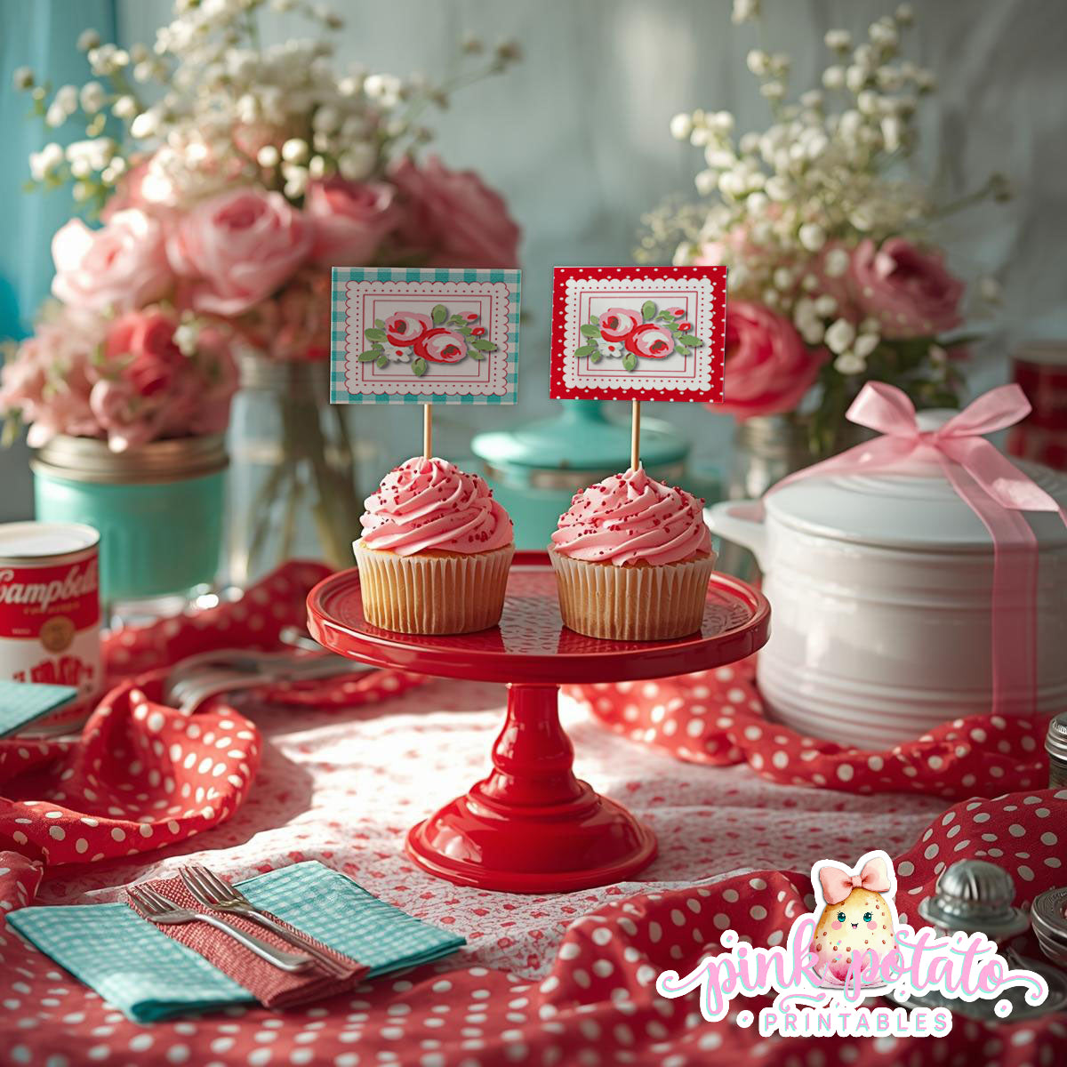 Soups On-Soup Swap-Cupcake Topper-Cupcake Wrappers-Soup Exchange-Soup Theme-Soup Party Printable-Digital-INSTANT DOWNLOAD