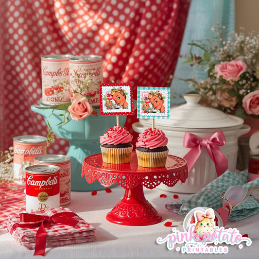 Soups On-Soup Swap-Cupcake Topper-Cupcake Wrappers-Soup Exchange-Soup Theme-Soup Party Printable-Digital-INSTANT DOWNLOAD