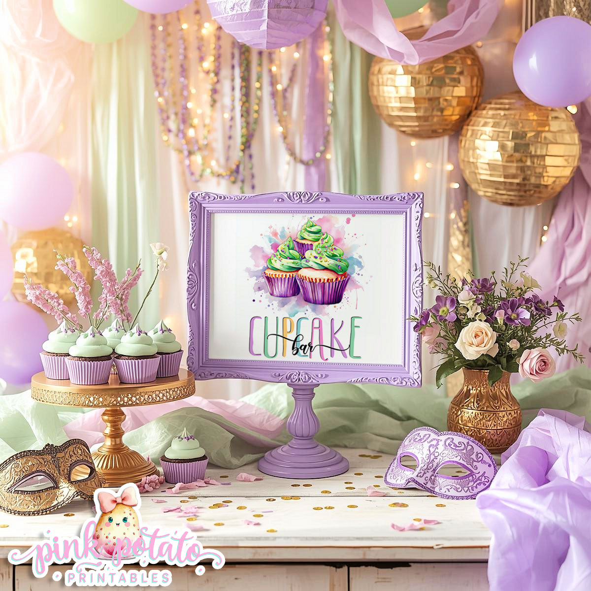 Mardi Gras-Party Signs-Dessert Table Sign-Cupcake Bar Sign-Candy Bar Sign-Mardi Gras Theme-Fat Tuesday-Party Printable-Digi-INSTANT DOWNLOAD