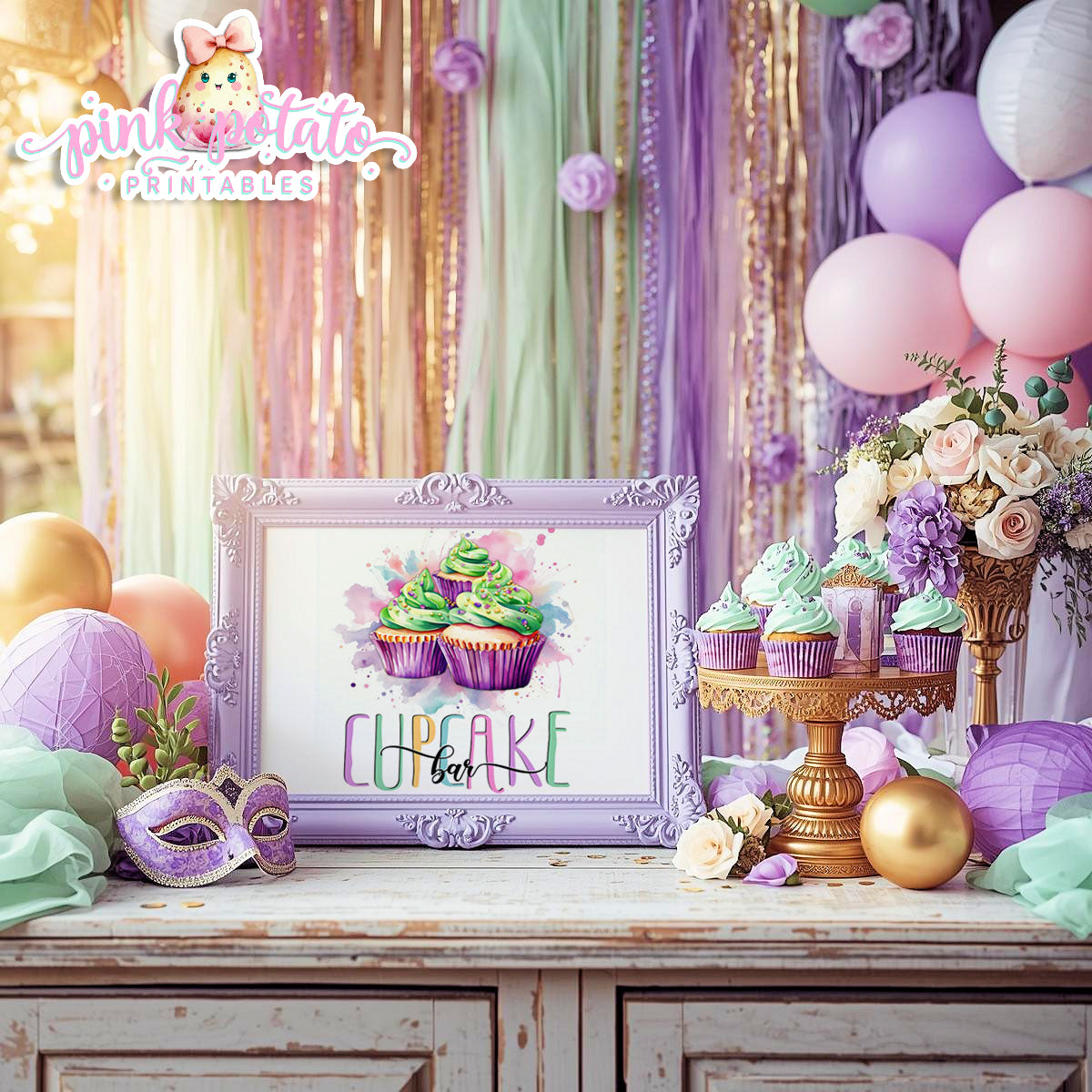 Mardi Gras-Party Signs-Dessert Table Sign-Cupcake Bar Sign-Candy Bar Sign-Mardi Gras Theme-Fat Tuesday-Party Printable-Digi-INSTANT DOWNLOAD