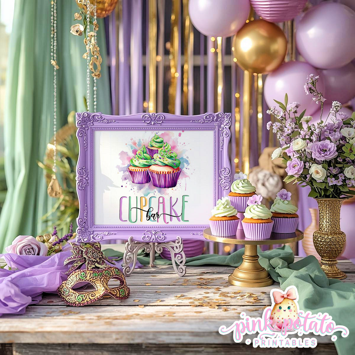 Mardi Gras-Party Signs-Dessert Table Sign-Cupcake Bar Sign-Candy Bar Sign-Mardi Gras Theme-Fat Tuesday-Party Printable-Digi-INSTANT DOWNLOAD