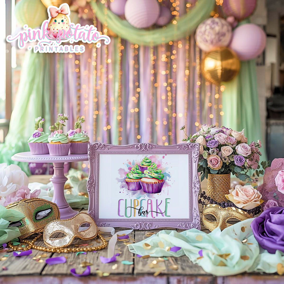 Mardi Gras-Party Signs-Dessert Table Sign-Cupcake Bar Sign-Candy Bar Sign-Mardi Gras Theme-Fat Tuesday-Party Printable-Digi-INSTANT DOWNLOAD