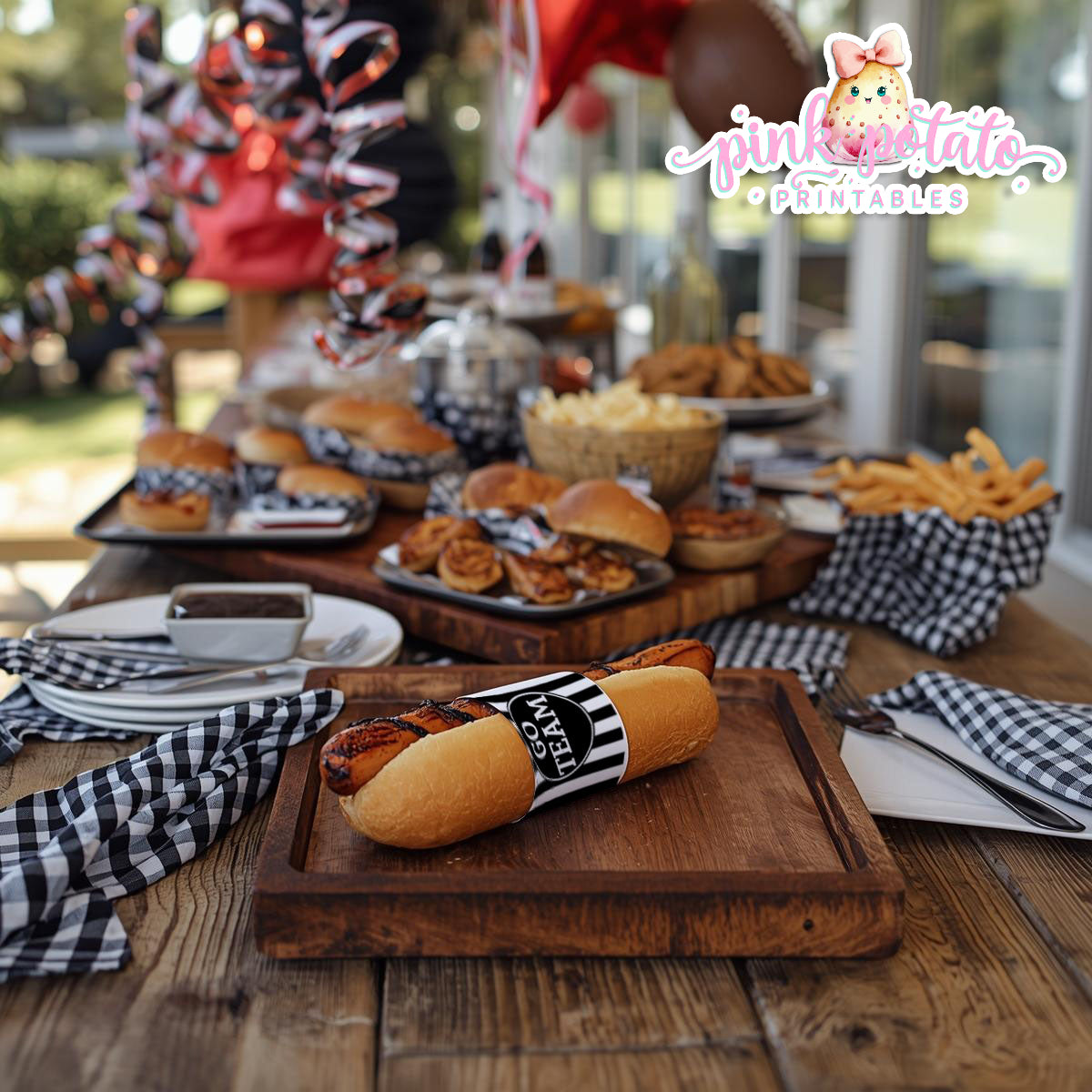 Super Bowl-Hot Dog Bands/Wrappers-Football-Superbowl Decorations-Referee-Super Bowl Sunday-Sports-Digital-INSTANT DOWNLOAD