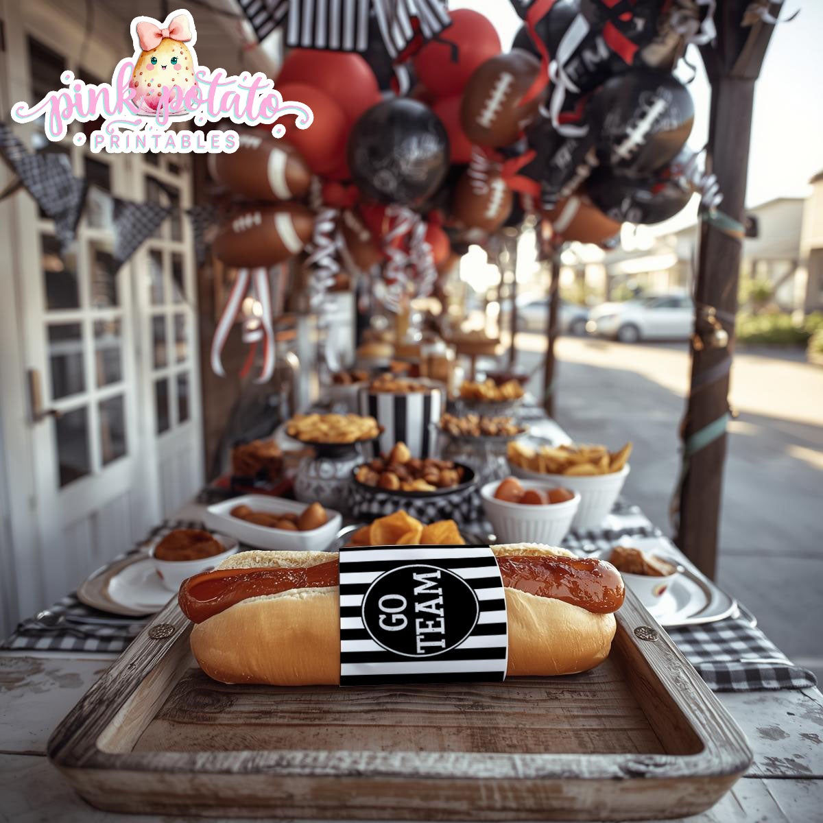 Super Bowl-Hot Dog Bands/Wrappers-Football-Superbowl Decorations-Referee-Super Bowl Sunday-Sports-Digital-INSTANT DOWNLOAD