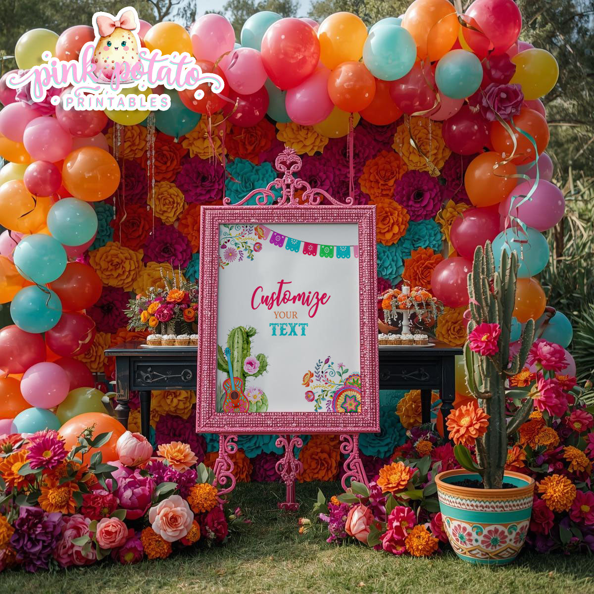 Fiesta-PERSONALIZED PARTY SIGNS-3 Sizes-Editable in Corjl-8x10-16x20-11x17-Cinco De Mayo-Taco Tuesday-Margarita Monday-INSTANT DOWNLOAD