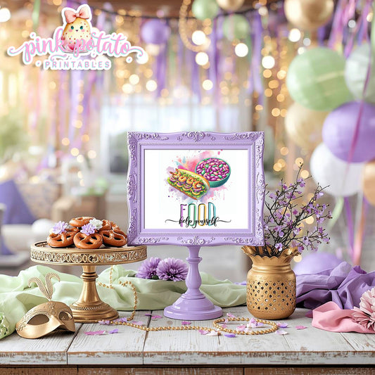 Mardi Gras-Party Signs-Buffet Signs-Food Table Sign-Drink Station Sign-Mardi Gras Theme-Fat Tuesday-Party Printable-Digital-INSTANT DOWNLOAD