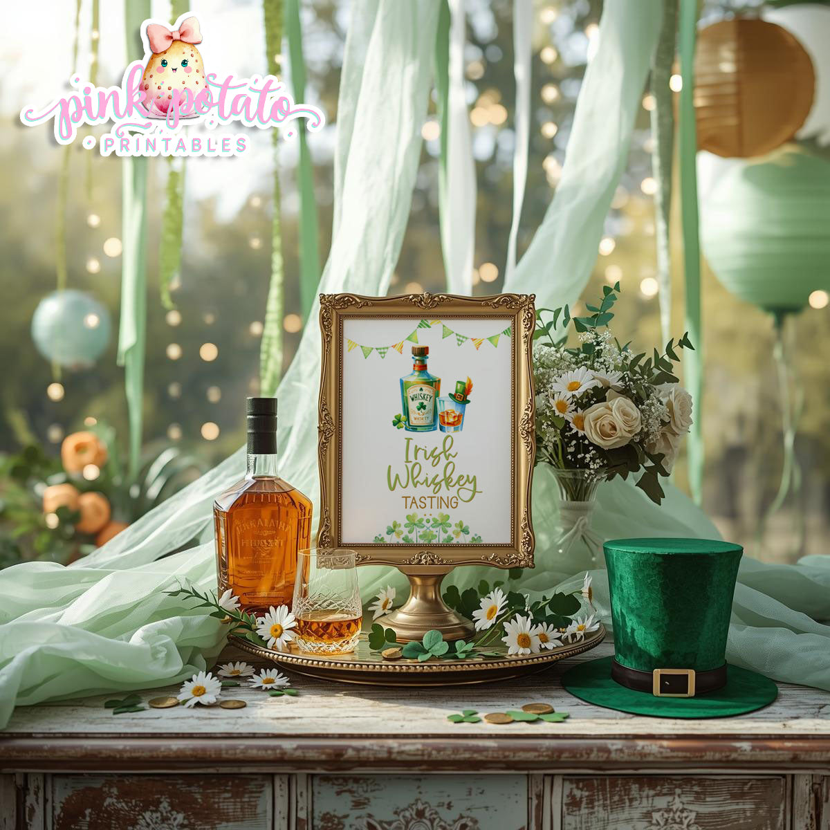 St. Paddy's Day-Whiskey Tasting-Irish Whiskey Tasting Sign-St. Patrick's Day Theme-Party Printable-Digital-INSTANT DOWNLOAD