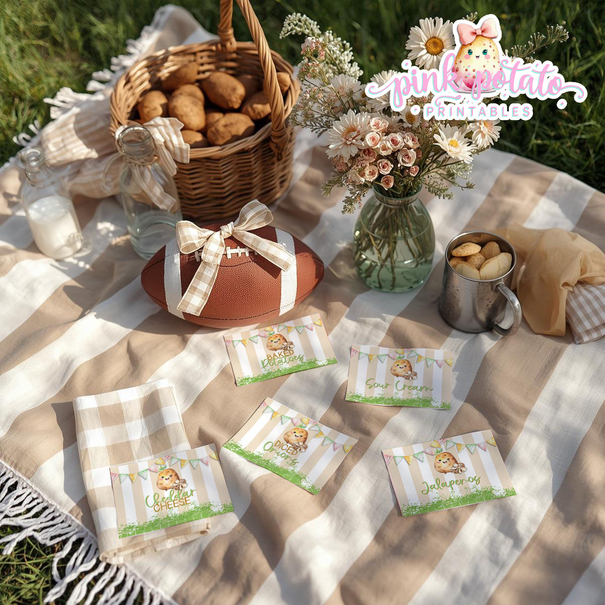 Gameday 25-Baked Potato Buffet Cards-Game Day-Superbowl-Football-Buffet-Party Printable-Digital-INSTANT DOWNLOAD