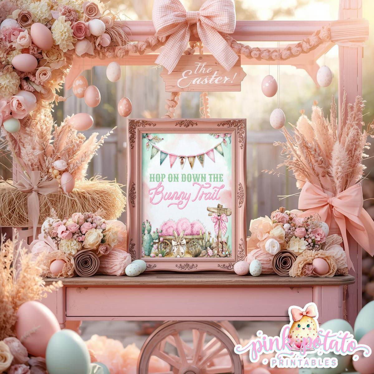 Bunny Trails-{8} 8x10 Easter Signs-Party Signs-Western Easter-Easter Sunday-Happy Easter-Easter Egg Hunt-Welcome Cowgirl-Cowboy-INSTANT DOWNLOAD