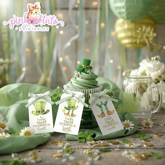 St. Paddy's Day-Favor Tags-Edit in Corjl Only-Party Tags-Gift Tags-St. Patrick's Day Theme-Party Printable-Digital-INSTANT DOWNLOAD