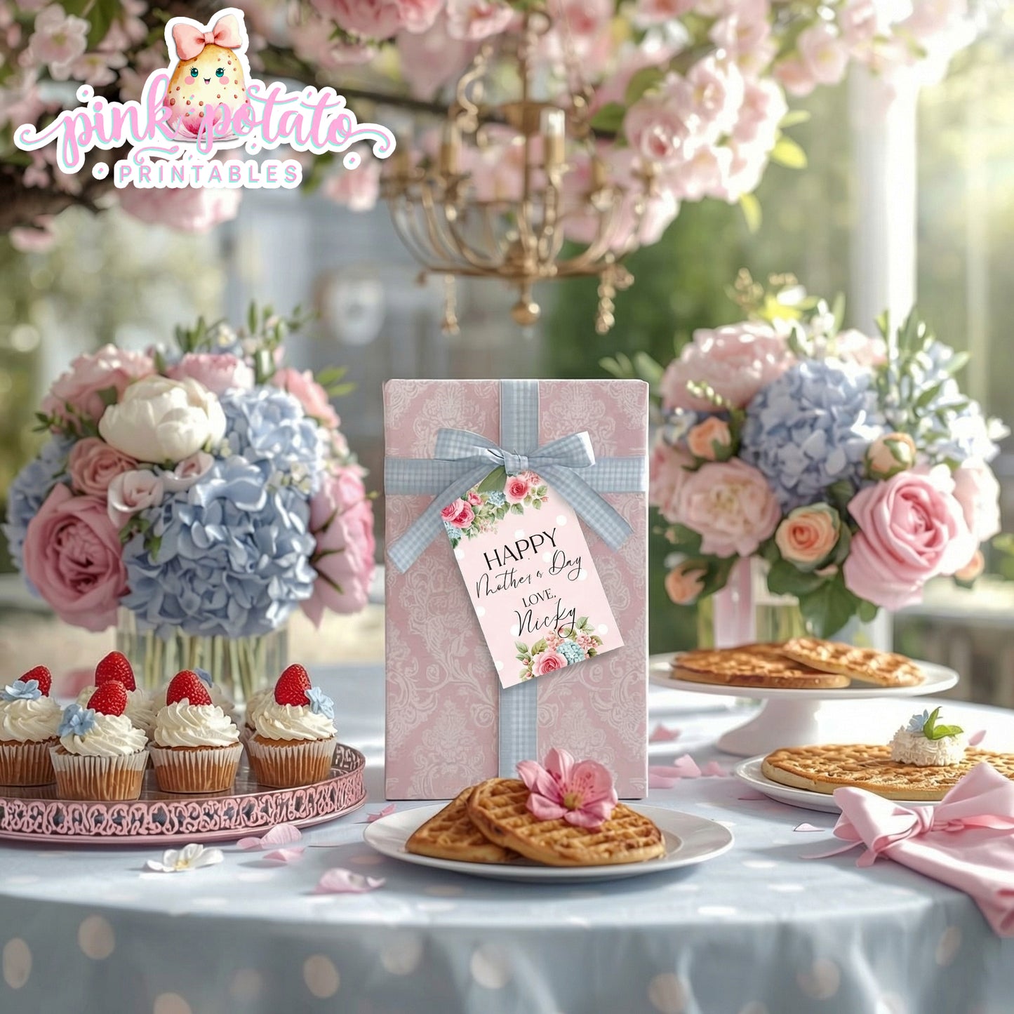 Mother's Day Brunch-Tags-Favor Tags-Gift Tags-Customize Your Name-You edit Name Only in Corjl ONLY-Mothers Day Party-Mother's Day Lunch-Potluck Party-Grandmother-Grandma-Mama-Mommy-Mom-INSTANT DOWNLOAD