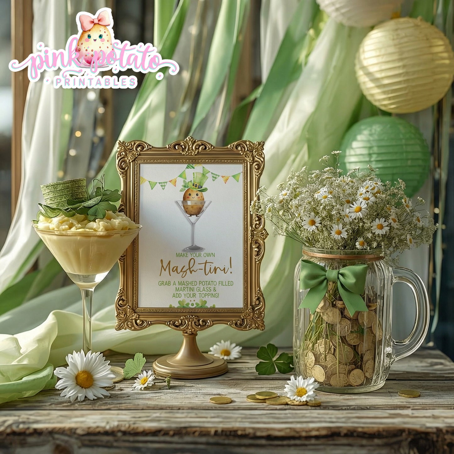 St. Paddy's Day-Mashtini Bar Sign-Mashed Potato Bar-Mash-tini-St. Patrick's Day Theme-Party Printable-Digital-INSTANT DOWNLOAD