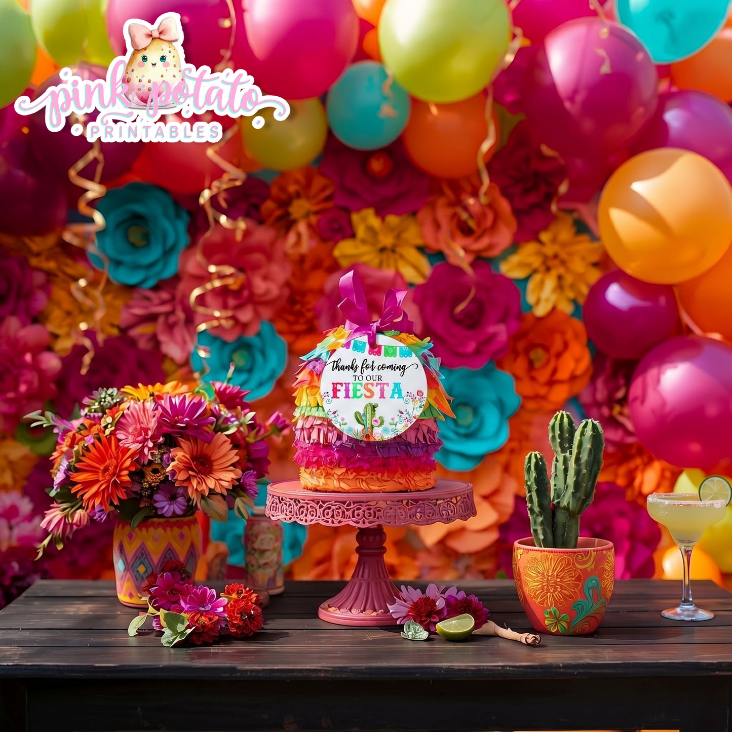 Fiesta-3" ROUND TAGS-Thank You Tags-Party Logos-Favor Tags-Party Favor Tags-Cinco De Mayo-Taco Tuesday-Margarita Monday-INSTANT DOWNLOAD