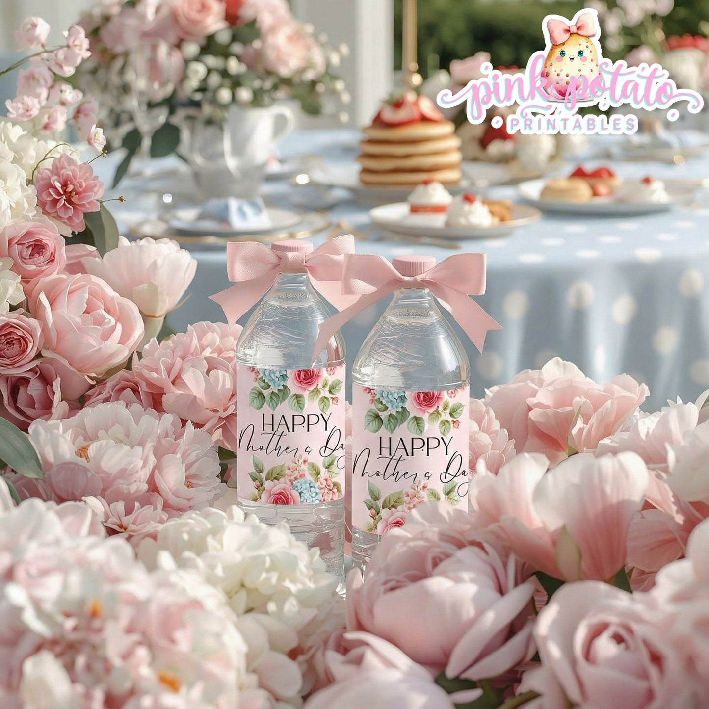 Mother's Day Brunch-Water Bottle Labels-Mothers Day Party-Mother's Day Tea-Mother's Day Lunch-Potluck Party-Grandmother-Grandma-Mama-Mommy-Mom-INSTANT DOWNLOAD