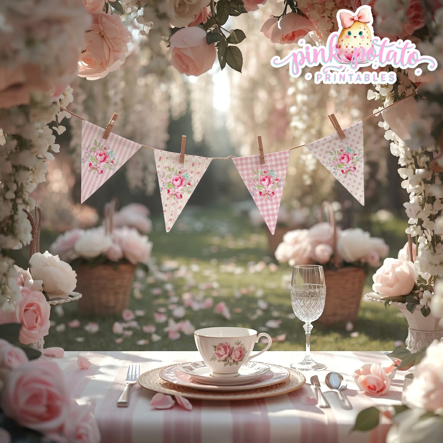 Queen For The Day-FULL Party Printable-Plain & Theme-Mothers Day-Birthday-Mom-Shabby Chic-DIY Parties- Party Decorations Decor Print a Party