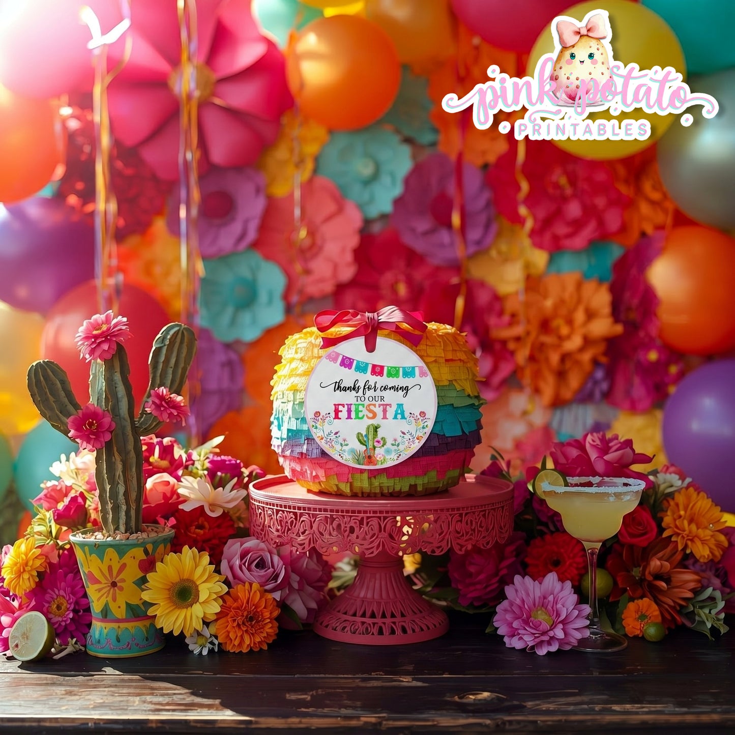 Fiesta-3" ROUND TAGS-Thank You Tags-Party Logos-Favor Tags-Party Favor Tags-Cinco De Mayo-Taco Tuesday-Margarita Monday-INSTANT DOWNLOAD