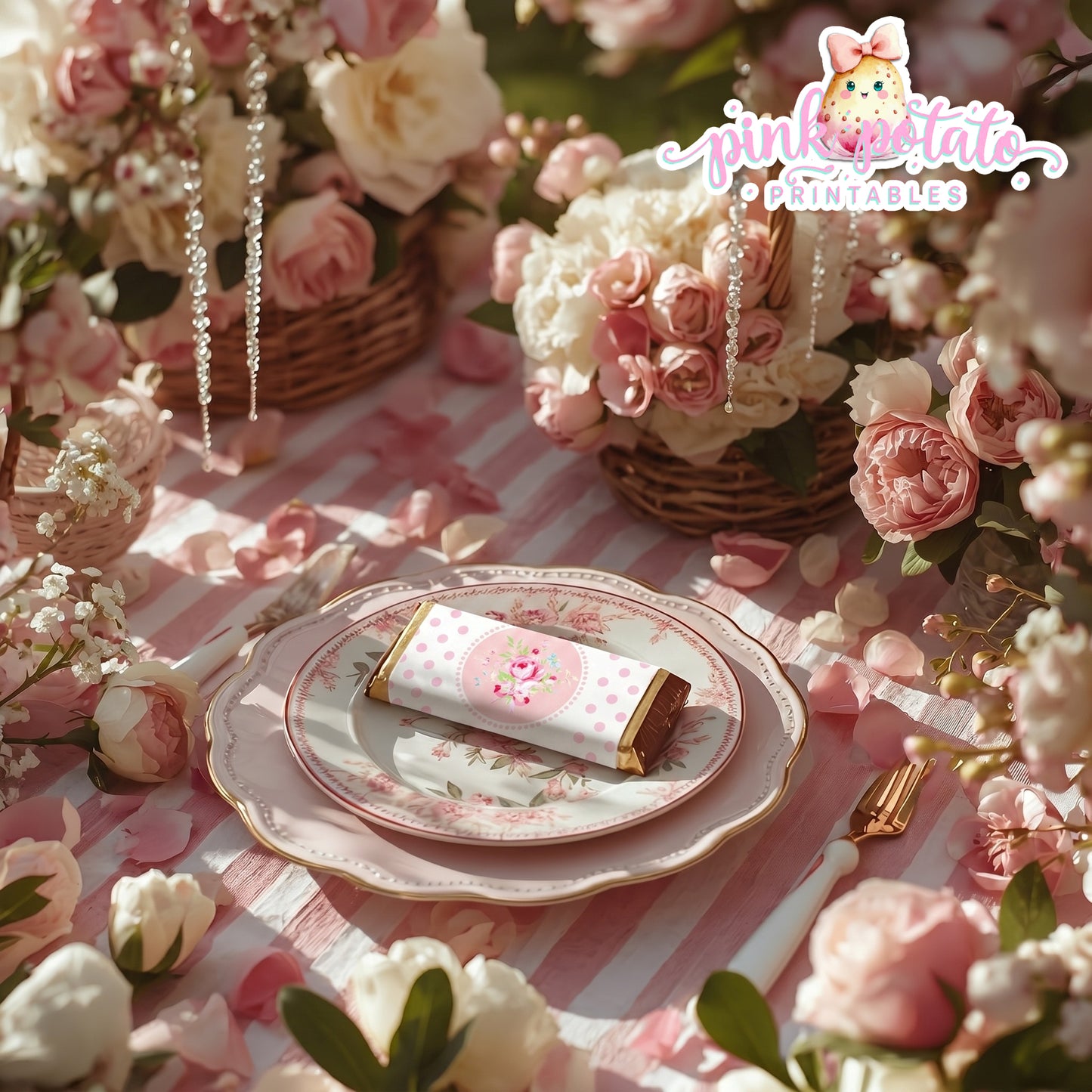 Queen for the Day-Candy Kisses & Chocolate Bar Wraps-Plain and Theme-Party Printable-Birthday-Mothers Day-Shabby Chic Parties-Decorations