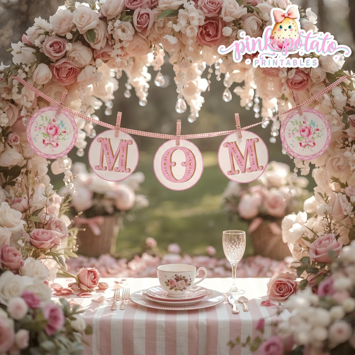 Queen For The Day-FULL Party Printable-Plain & Theme-Mothers Day-Birthday-Mom-Shabby Chic-DIY Parties- Party Decorations Decor Print a Party