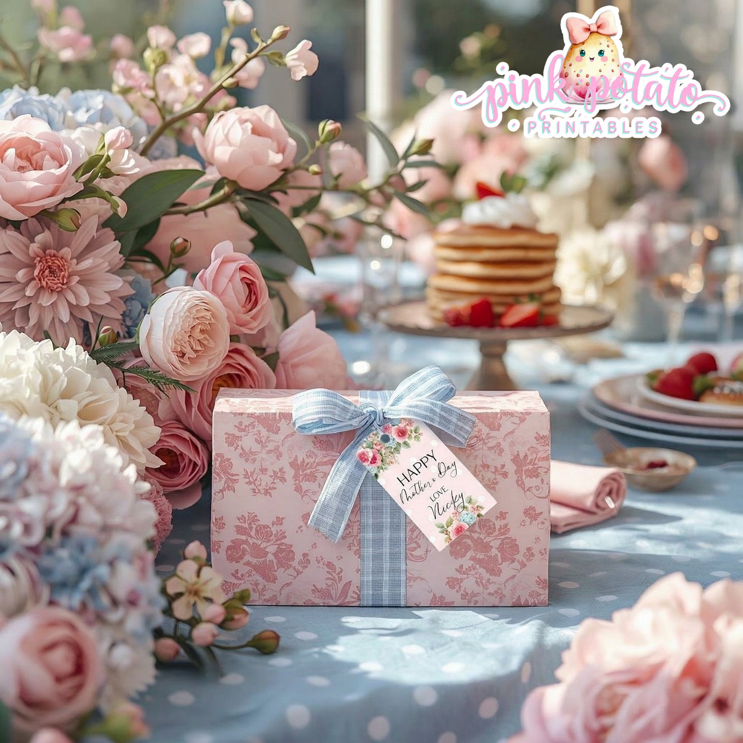 Mother's Day Brunch-Tags-Favor Tags-Gift Tags-Customize Your Name-You edit Name Only in Corjl ONLY-Mothers Day Party-Mother's Day Lunch-Potluck Party-Grandmother-Grandma-Mama-Mommy-Mom-INSTANT DOWNLOAD