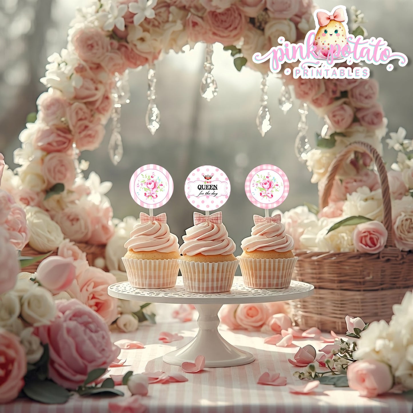 Queen For The Day-FULL Party Printable-Plain & Theme-Mothers Day-Birthday-Mom-Shabby Chic-DIY Parties- Party Decorations Decor Print a Party