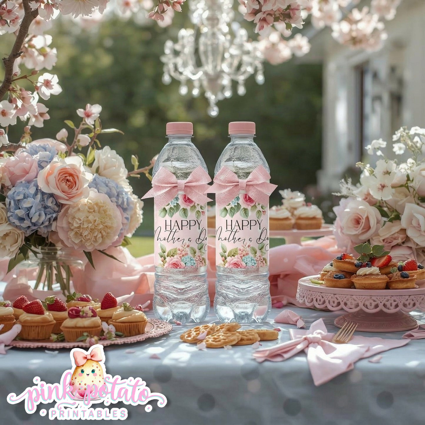 Mother's Day Brunch-Water Bottle Labels-Mothers Day Party-Mother's Day Tea-Mother's Day Lunch-Potluck Party-Grandmother-Grandma-Mama-Mommy-Mom-INSTANT DOWNLOAD