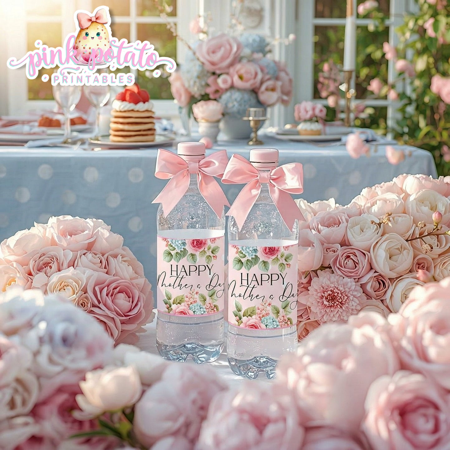Mother's Day Brunch-Water Bottle Labels-Mothers Day Party-Mother's Day Tea-Mother's Day Lunch-Potluck Party-Grandmother-Grandma-Mama-Mommy-Mom-INSTANT DOWNLOAD
