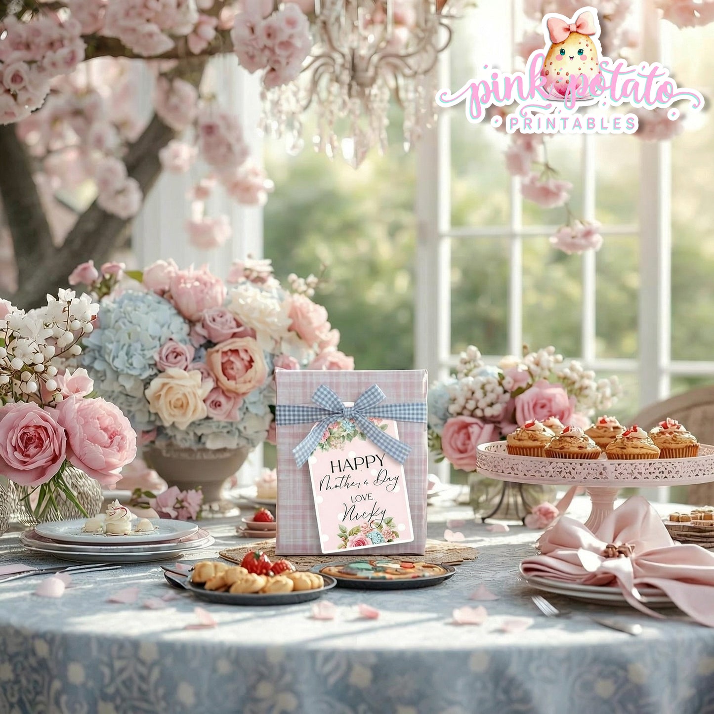 Mother's Day Brunch-Tags-Favor Tags-Gift Tags-Customize Your Name-You edit Name Only in Corjl ONLY-Mothers Day Party-Mother's Day Lunch-Potluck Party-Grandmother-Grandma-Mama-Mommy-Mom-INSTANT DOWNLOAD