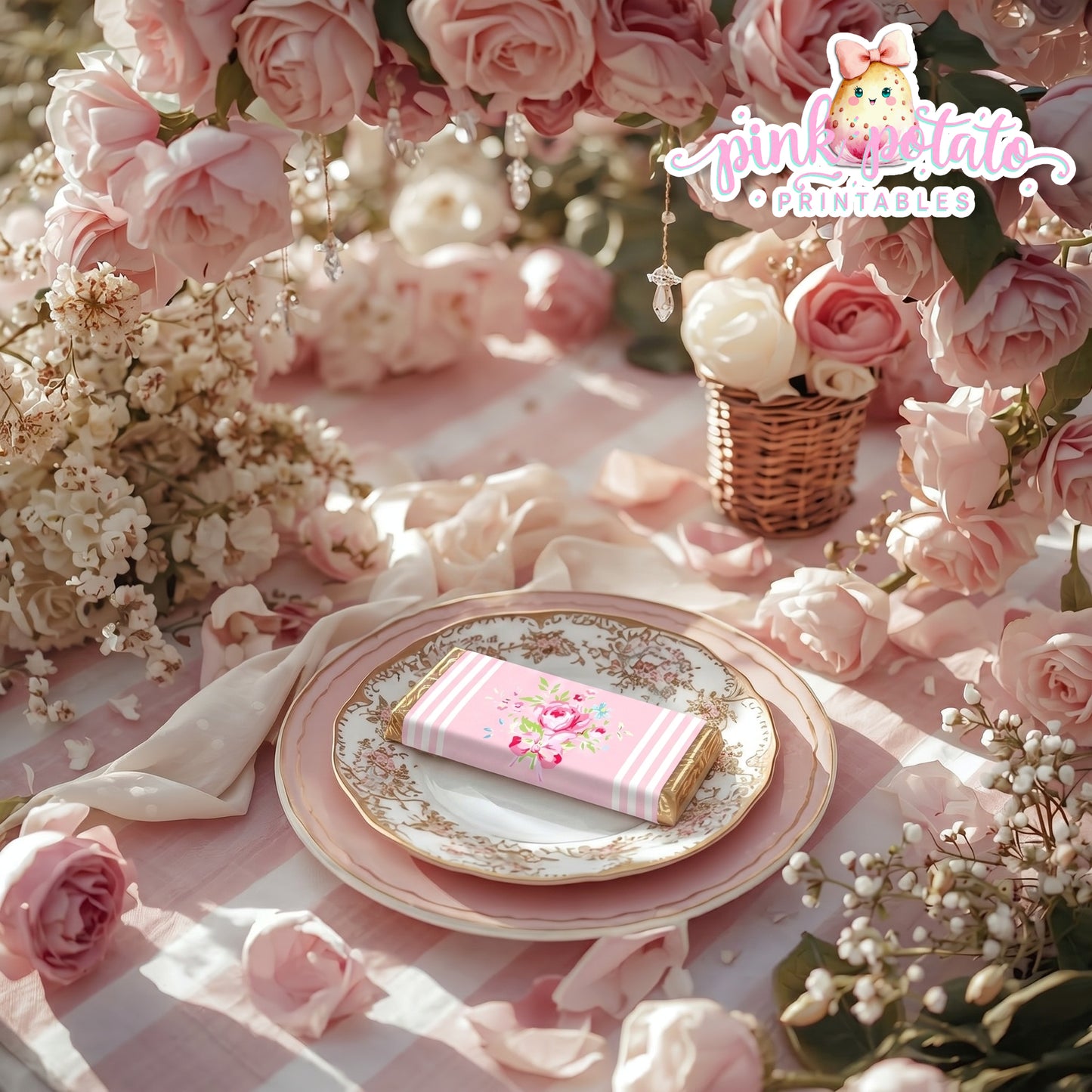 Queen for the Day-Candy Kisses & Chocolate Bar Wraps-Plain and Theme-Party Printable-Birthday-Mothers Day-Shabby Chic Parties-Decorations