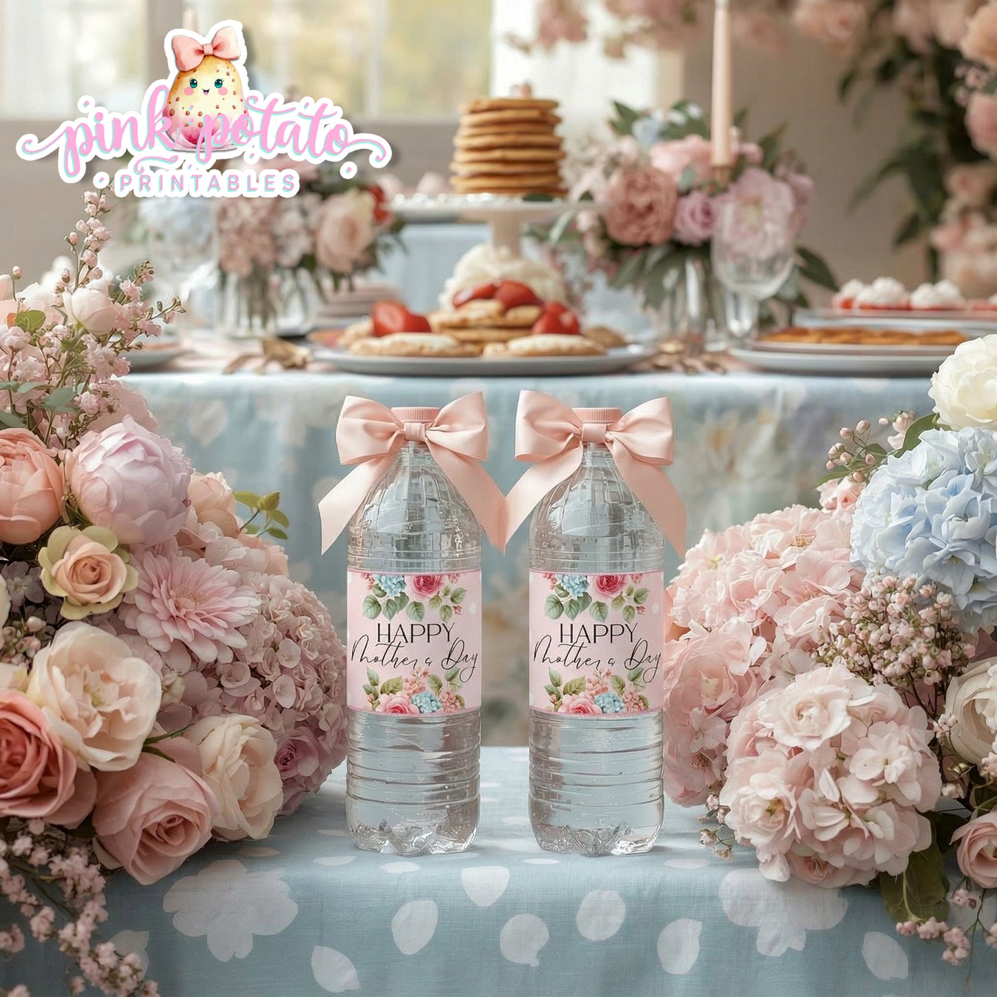 Mother's Day Brunch-Water Bottle Labels-Mothers Day Party-Mother's Day Tea-Mother's Day Lunch-Potluck Party-Grandmother-Grandma-Mama-Mommy-Mom-INSTANT DOWNLOAD