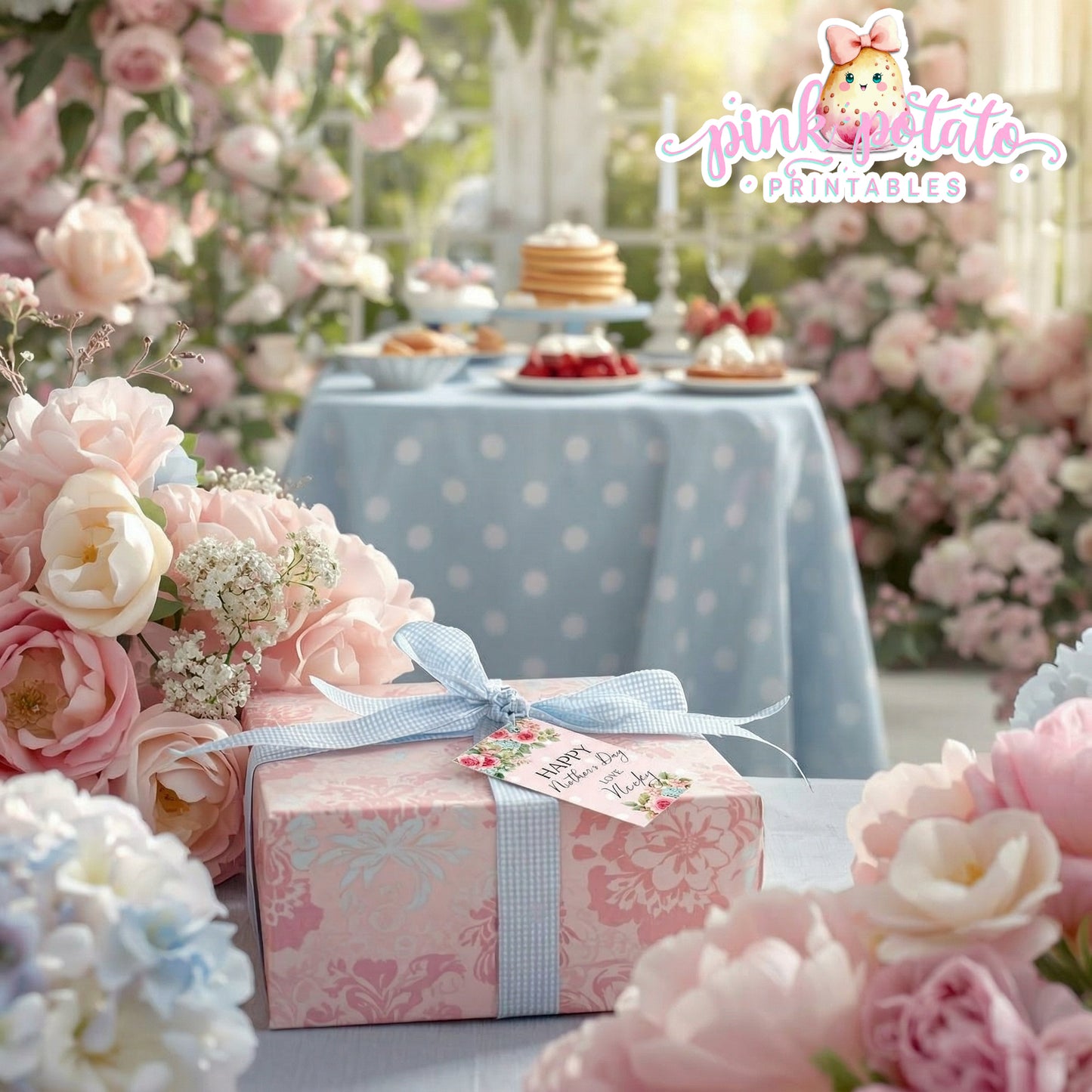 Mother's Day Brunch-Tags-Favor Tags-Gift Tags-Customize Your Name-You edit Name Only in Corjl ONLY-Mothers Day Party-Mother's Day Lunch-Potluck Party-Grandmother-Grandma-Mama-Mommy-Mom-INSTANT DOWNLOAD