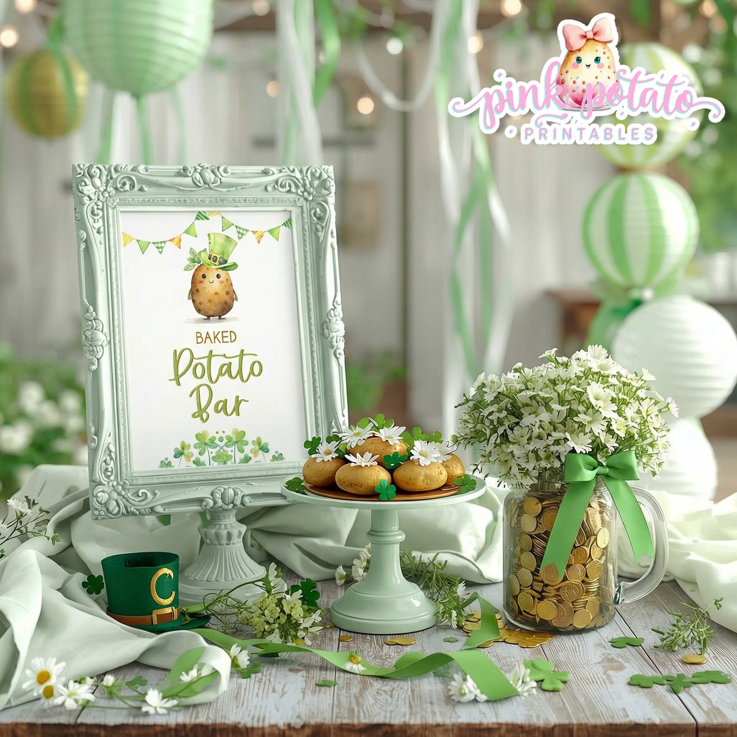 St. Paddy's Day-Baked Potato Bar Sign-Baked Potato Station-St. Patrick's Day Theme-Party Printable-Digital-INSTANT DOWNLOAD