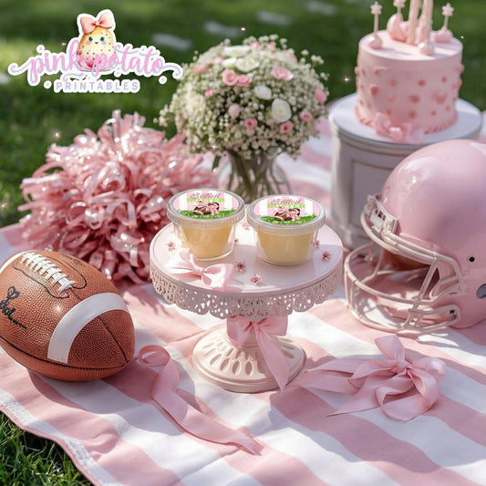 Birthday Football-Butter Rounds for Clear Plastic Sauce Containers-Football-Super Bowl Sunday-Sports-Digital-INSTANT DOWNLOAD