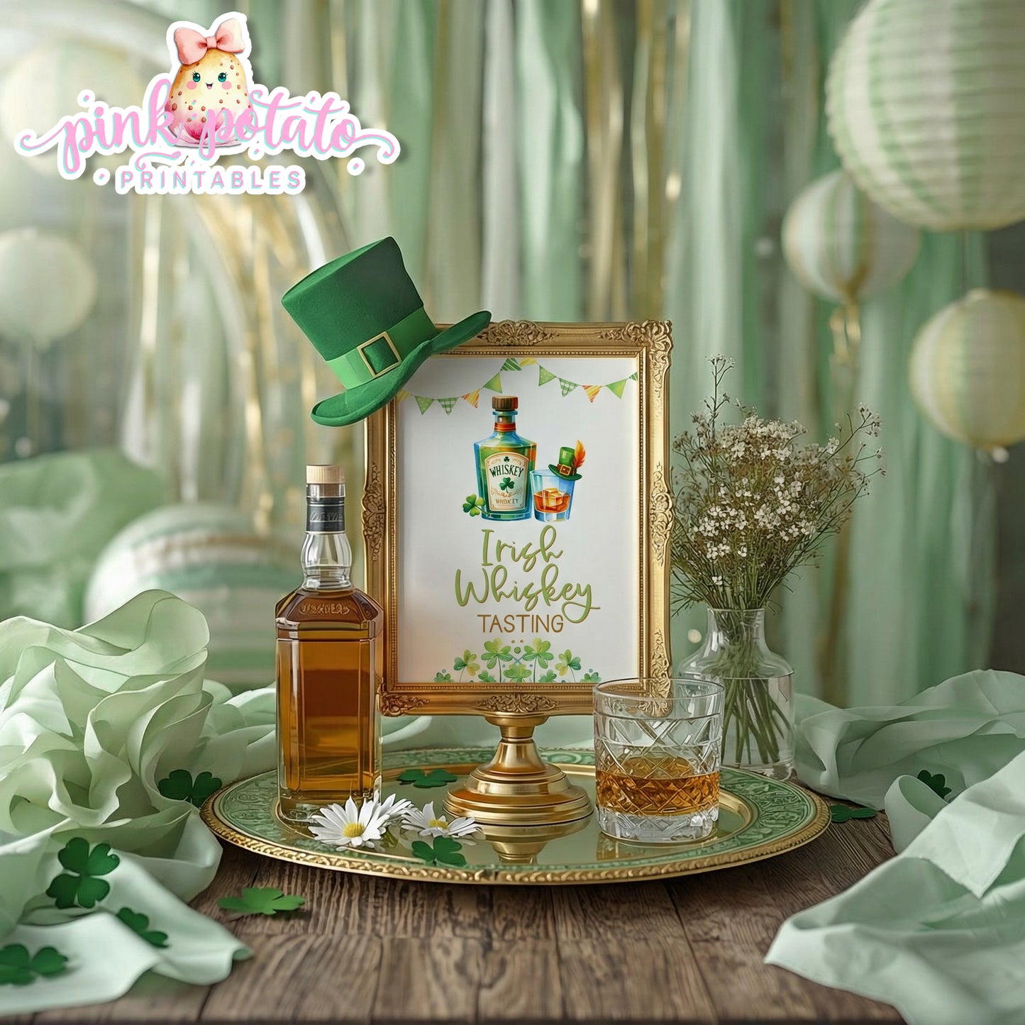 St. Paddy's Day-Whiskey Tasting-Irish Whiskey Tasting Sign-St. Patrick's Day Theme-Party Printable-Digital-INSTANT DOWNLOAD