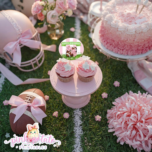 Birthday Football-Cupcake Toppers-Logos-Football-Super Bowl Sunday-Sports-Digital-INSTANT DOWNLOAD