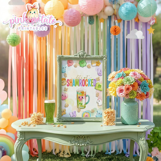 Charmed-8x10 Let's Get Shamrocked2-Party Signs-Booze-Cocktail Sign-Buffet Signs-St. Paddy's Day-St. Patrick's Day Theme-Party Printable-DigitaI-Lucky Charms-Marshmallow Cereal-Magical Cereal-INSTANT DOWNLOAD