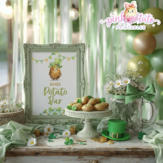 St. Paddy's Day-Baked Potato Bar Sign-Baked Potato Station-St. Patrick's Day Theme-Party Printable-Digital-INSTANT DOWNLOAD