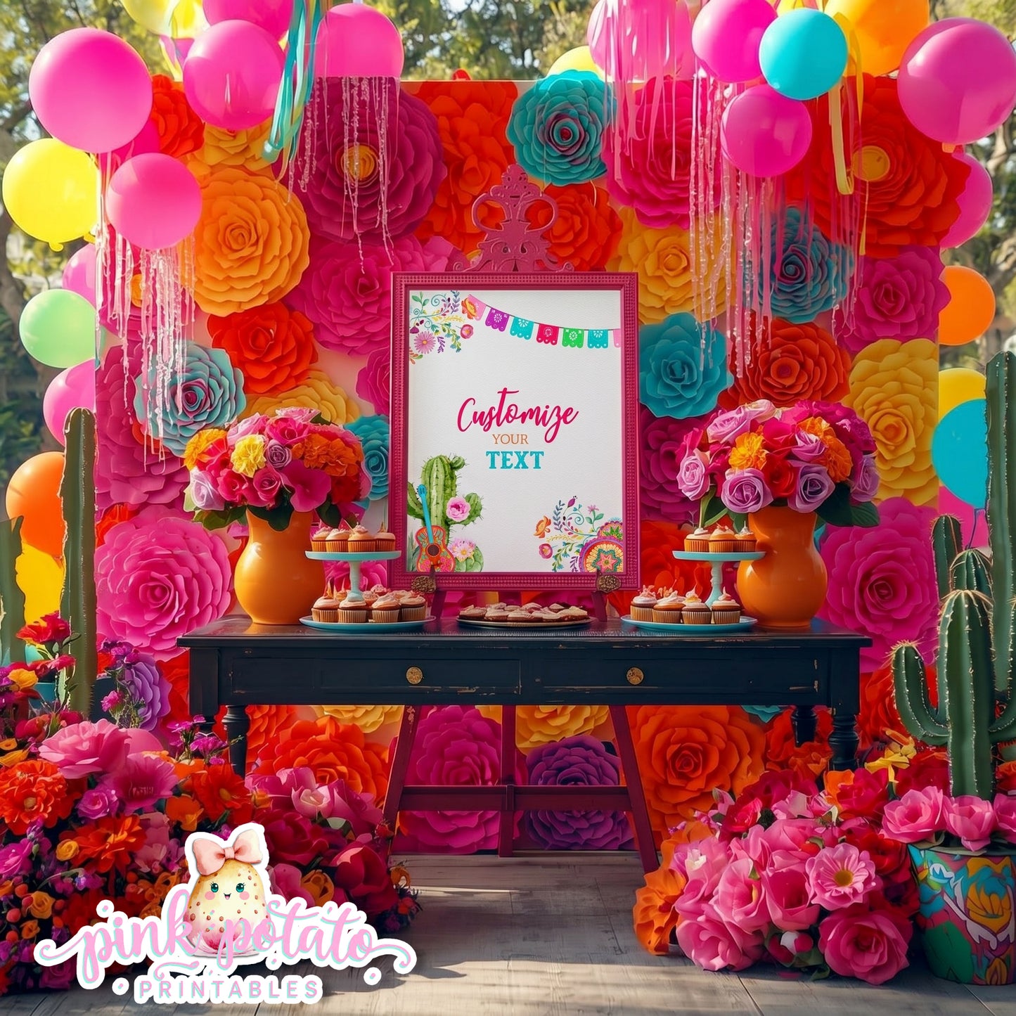 Fiesta-PERSONALIZED PARTY SIGNS-3 Sizes-Editable in Corjl-8x10-16x20-11x17-Cinco De Mayo-Taco Tuesday-Margarita Monday-INSTANT DOWNLOAD