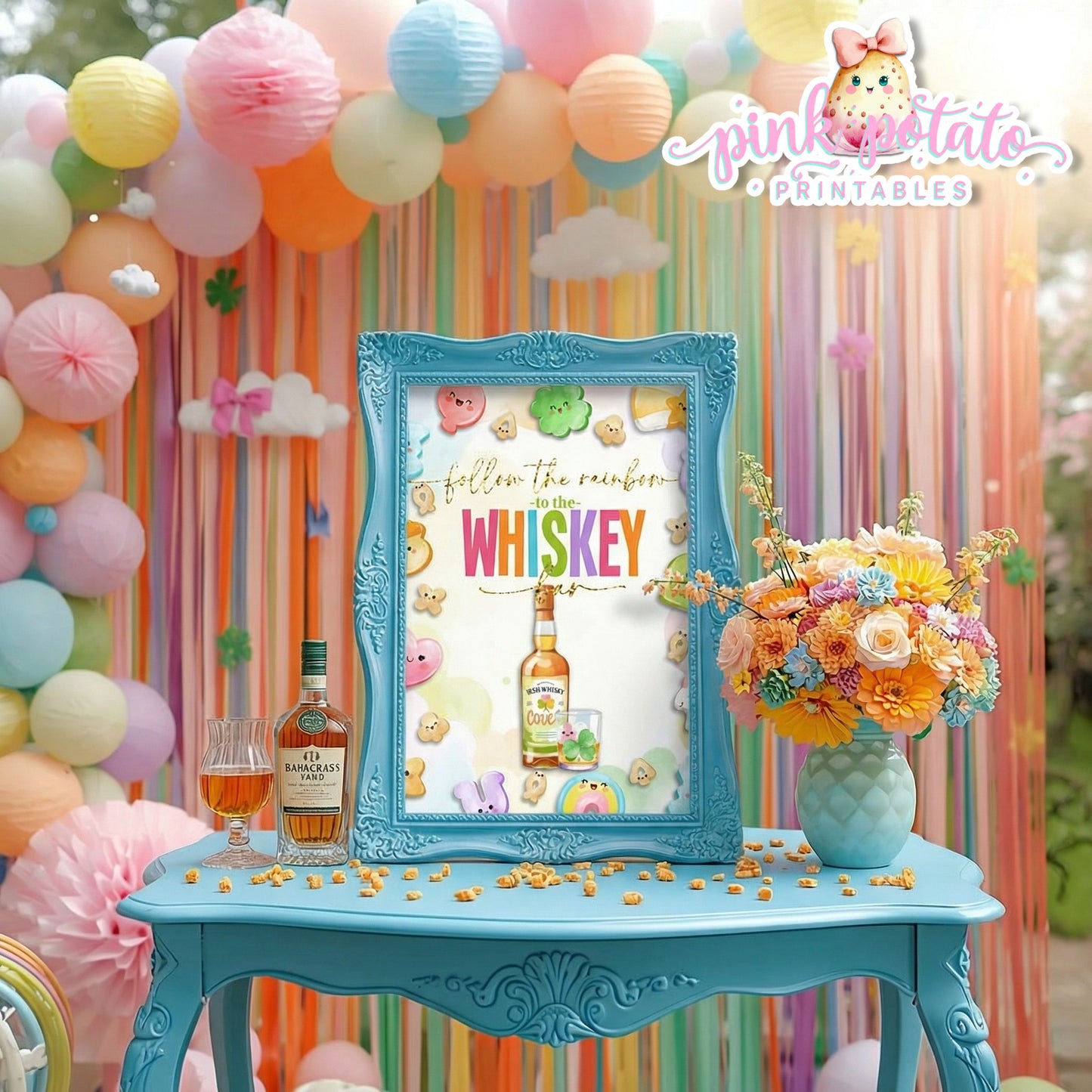 Charmed-8x10 Whiskey Bar Sign-Party Signs-Whisky-Irish Whiskey-Cocktail Sign-Buffet Signs-St. Paddy's Day-St. Patrick's Day Theme-Party Printable-Lucky Charms-Marshmallow Cereal-Magical Cereal-Digital-INSTANT DOWNLOAD