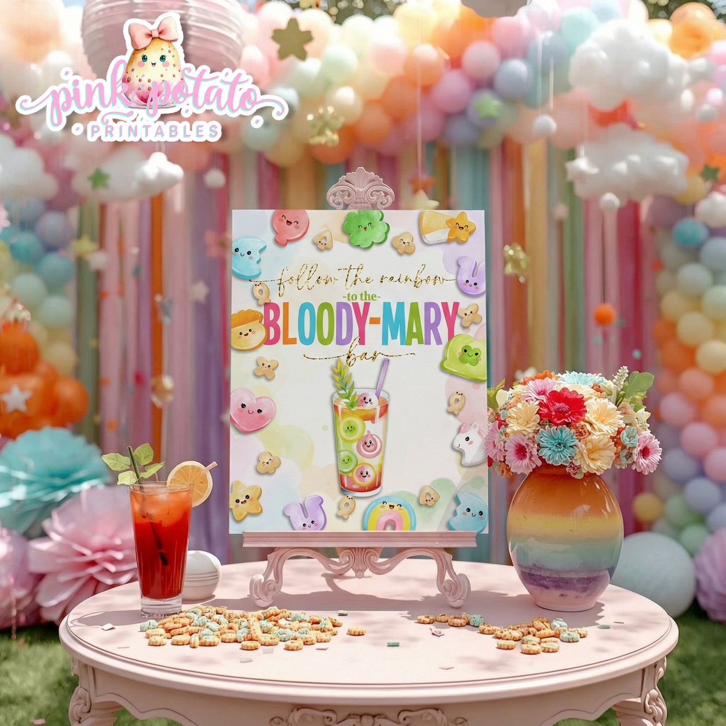 Charmed-8x10 Bloody Mary Bar Sign-Party Signs-BloodyMary-Cocktail Sign-Buffet Signs-St. Paddy's Day-St. Patrick's Day Theme-Party Printable-Lucky Charms-Marshmallow Cereal-Magical Cereal-Digital-INSTANT DOWNLOAD