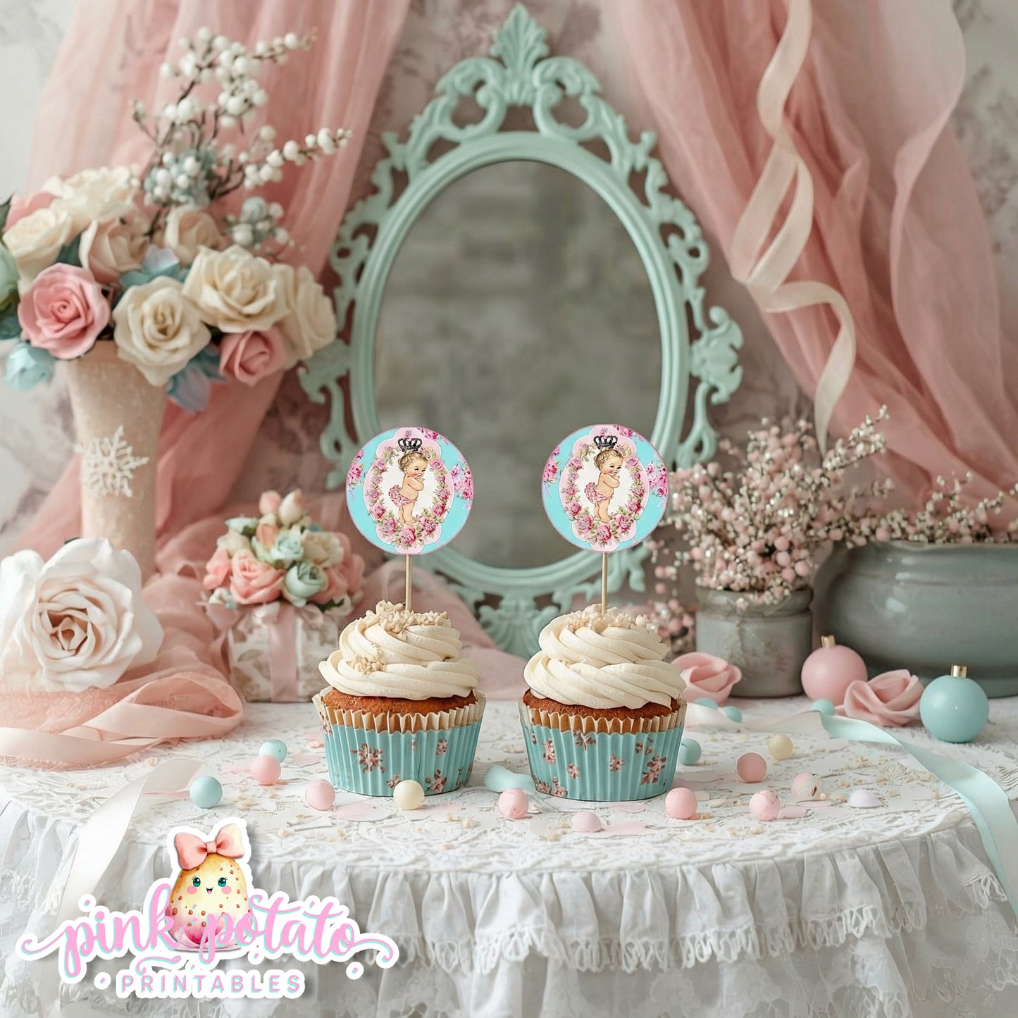 Winter ONE-derland-Cupcake Wraps & Toppers-First Birthday-Party Printable-Birthday-Mothers Day-Girls 1st First Parties-INSTANT DOWNLOAD