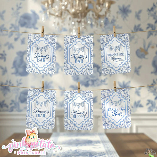 Toile Easter-{6} 8x10 Easter Signs-See Details-Fancy Easter-Posh Easter-Easter Sunday-Happy Easter-Chinoiserie Easter-Chinoisery-Blue Toile-INSTANT DOWNLOAD